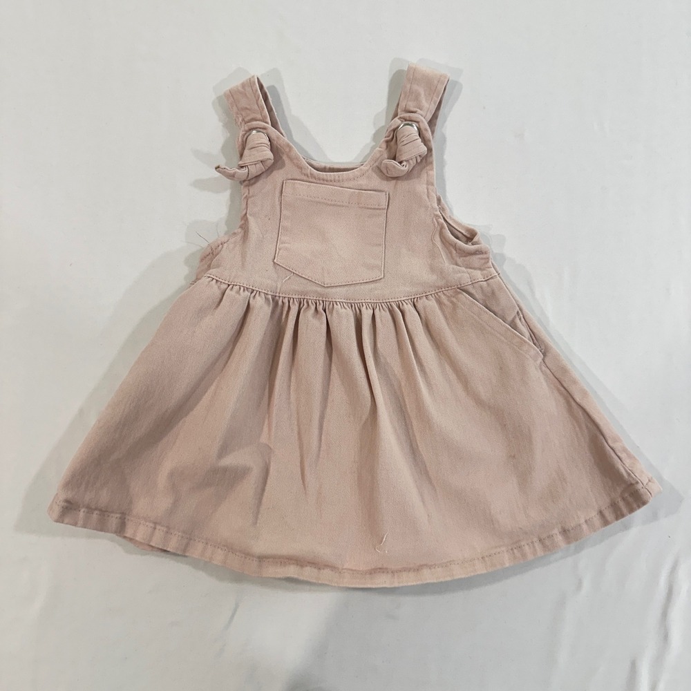 Jessica Simpson Pinafore Dress Baby Girls 12M Pink Knot Straps | Coquette